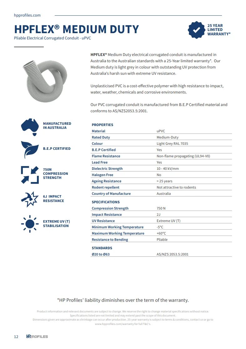 HPFLEX® Medium Duty Datasheet document cover