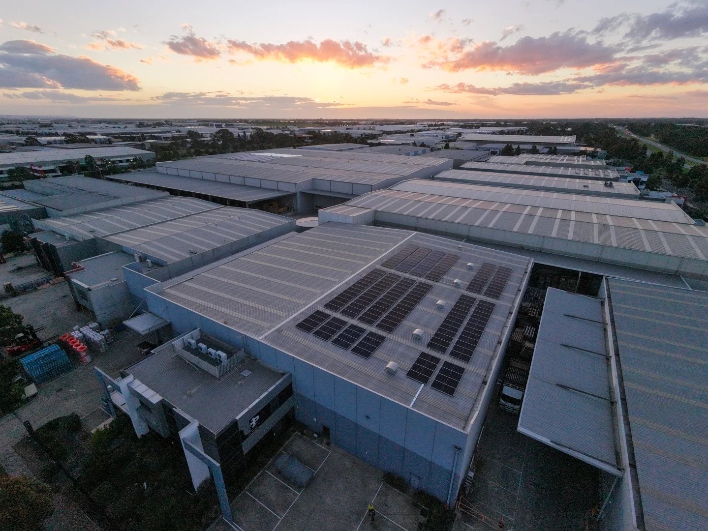 Solar panels at the HP Profiles Melbourne manufacturing facility