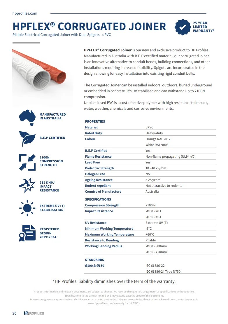 HPFLEX® Corrugated Joiner document cover