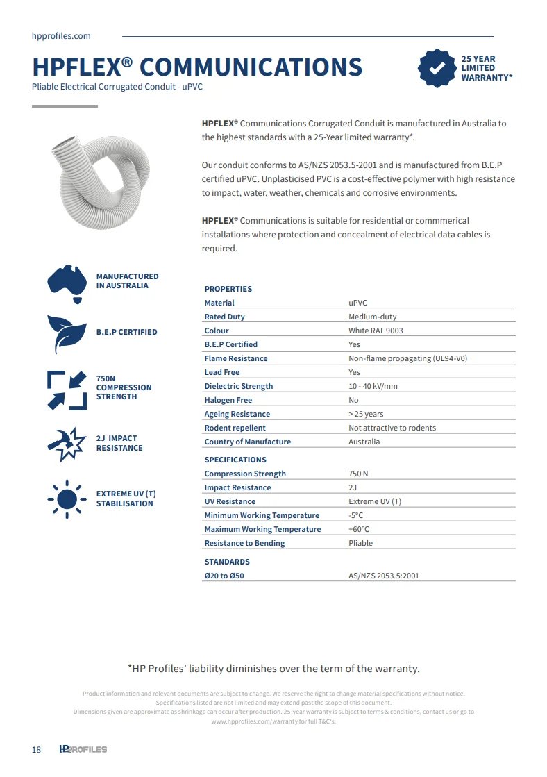 HPFLEX® Communications Datasheet document cover