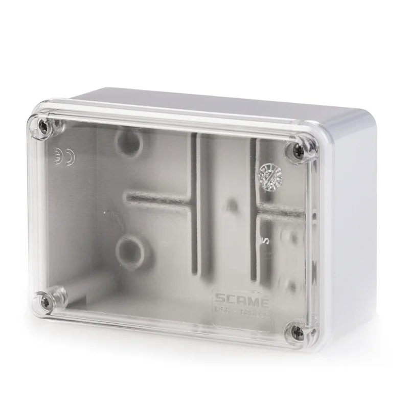 SCABOX Enclosure IP56 with Clear Cover 120x80x50mm