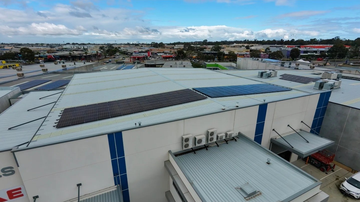 Solar panels at the HP Profiles Perth manufacturing facility
